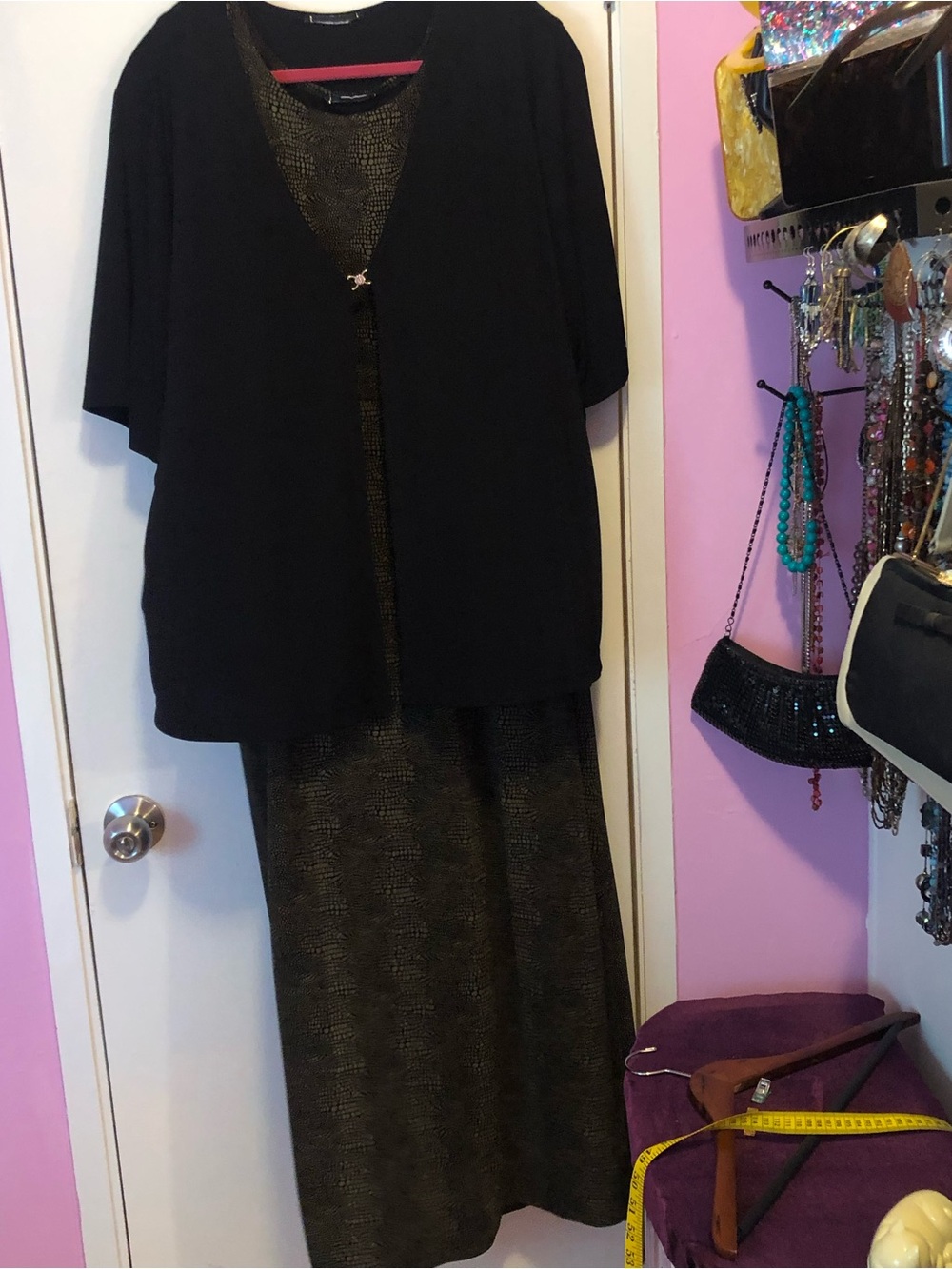 Black and Gold Midi Skirt - Classic Women's Skirt